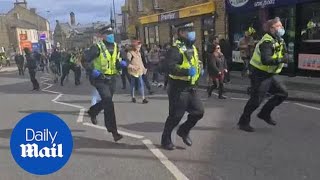 Kill the Bill protests Police struggle to control crowds in Bradford [upl. by Anahsed]