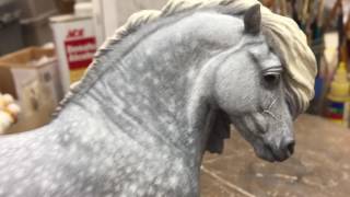 Painting a dapple gray model horse [upl. by Skyla]