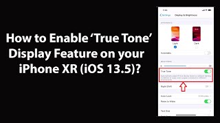 How to Enable True Tone Display Feature on your iPhone XR iOS 135 [upl. by Eisus]