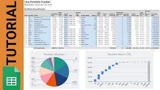 Stock Portfolio Tracker  Google Sheets Spreadsheet Tutorial StepbyStep with Code [upl. by Wight36]