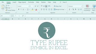 How to insert Rupee symbol in MS EXCEL Add Rupee Symbol in EXCEL [upl. by Grange700]