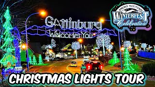 GATLINBURG WINTERFEST CHRISTMAS LIGHT TOUR Opening Night [upl. by Enehpets]