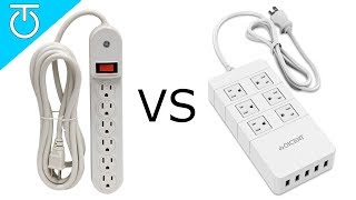 Power Strip vs Surge Protector  QICENT 6 Outlet Surge Protector Review [upl. by Atinwahs967]