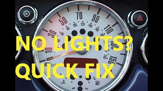 MINI Cooper dash lights not working illuminating tach problem fixed [upl. by Mas]