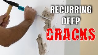 Repairing Recurring Wall Cracks  Filling Deep Cracks  XDIY [upl. by Eimmac]