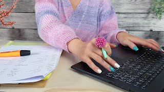 ASMR Paper amp Typing Sounds • Data Entry • Home Office Ambiance [upl. by Nahgam]