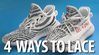 HOW TO LACE YOUR YEEZY 350 4 WAYS [upl. by Iraj241]