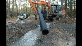 Installing culvert pipes [upl. by Eimaj615]