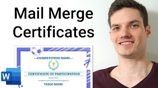 How to Mail Merge Certificates  Office 365 [upl. by Brindle]