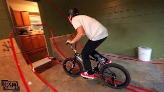 BMX OBSTACLE COURSE THROUGH A HOUSE [upl. by Atilem]