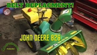 Belt replacementJohn Deere 826 snowblower [upl. by Ysnil65]