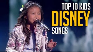 Top 10 Kids Singing DISNEY Songs on Talent Shows [upl. by Inaleon334]