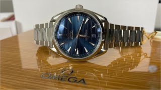 Omega Seamaster Aqua Terra Review Blue Dial  The Perfect Mens Stainless Steel Sports Watch [upl. by Ecneitap921]