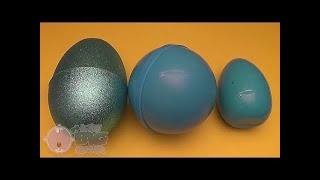 Surprise Egg Skittles Rainbow Nesting Opening Blue Kinder Inside [upl. by Esined]