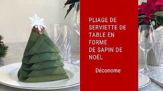 DIY Pliage de serviette en forme de sapin de Noël [upl. by Nylzaj]