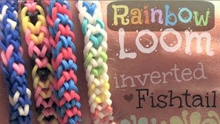 RAINBOW LOOM  Inverted Fishtail Bracelet  How To  SoCraftastic [upl. by Elbring]