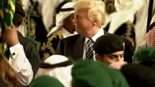 Trump Welcomed with Sword Dance at Saudi Palace [upl. by Aeneus]