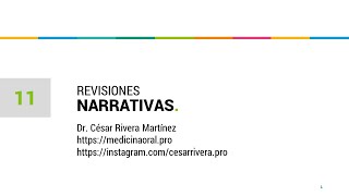 Qué son las revisiones narrativas de la literatura científica  Dr César Rivera [upl. by Llet592]