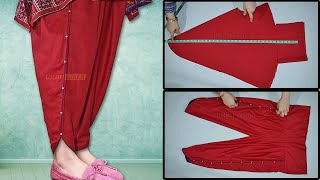 Tulip Salwar Cutting And Stitching  Tulip Pant Trouser Cutting Stitching [upl. by Randee]