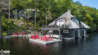 Custom Rustic Muskoka Cottage amp Boat House [upl. by Ettennal]