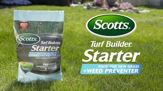 How to Use Scotts® Turf Builder® Starter® Food For New Grass Plus Weed Preventer [upl. by Ainod293]