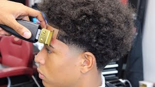 HAIRCUT TUTORIAL TAPER WITH LONG CURLY HAIR [upl. by Zosi76]