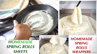 How To Make Spring Roll Sheets At Home HomeMade Spring Roll Wrappers [upl. by Aloisius]