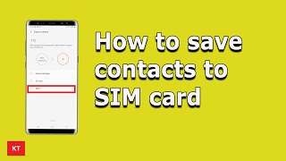 How to save contacts to SIM card [upl. by Ivie]