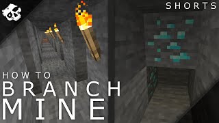 How To Branch Mine Strip Mine Minecraft 1164 Shorts [upl. by Lamphere]