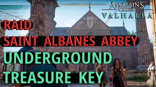 Saint Albanes Abbey RAID Underground Treasure KEY  Assassins Creed Valhalla [upl. by Fawnia]