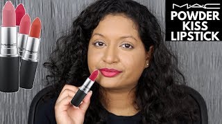 MAC Powder Kiss Lipstick Review [upl. by Aonian]