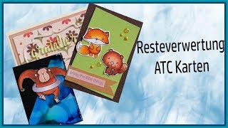 Resteverwertung ATC Karten  Tutorial  deutsch [upl. by Adim513]