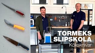 Knivslipning kökskniv filékniv amp flåkniv  Del 1  Tormeks slipskola live [upl. by Solotsopa]