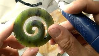 Carving a pounamu koru [upl. by Bacchus110]