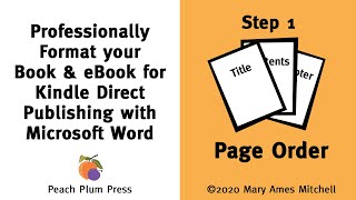 How to Establish Page Order Part 1 Format your Book for Amazons KDP in Microsoft Word [upl. by Fulcher5]