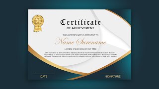 Modern Certificate Design  Photoshop CC Tutorial [upl. by Zetniuq478]