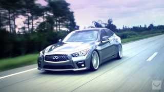 2014 Infiniti Q50 S on 20quot Vossen CV5 Concave Wheels  Rims [upl. by Yahsram]