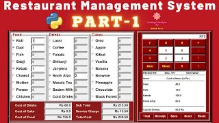 Restaurant Management System Part1  Python Tkinter GUI Desktop Application  Step By Step Tutorial [upl. by Talley221]