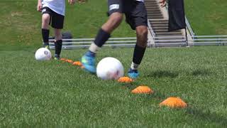 Soccer Dribbling Drill Inside Outside Touch [upl. by Dorsey274]