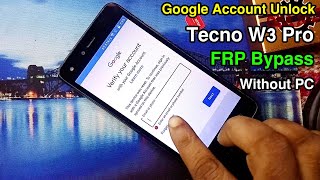 Tecno W3 Pro Frp Bypass  Tecno W3 Pro Google Account Unlock  Tecno W3 Pro FRP Unlock New Method [upl. by Drawets]