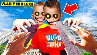 SI VES A VLAD Y NIKI EXE GIGANTES DESTRUYE TU CIUDAD ¡ESCAPA AHORA😱 VIDA REAL [upl. by Chilt370]