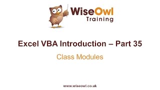 Excel VBA Introduction Part 35  Class Modules [upl. by Ylloj]