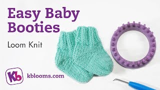 Easy Baby Booties on a knitting loom [upl. by Ardeha39]