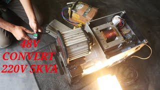 How to Convert 48v DC to 220v AC 5 KVAalternator [upl. by Veda982]