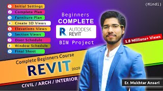 REVIT Beginners Tutorial  Revit BIM Project COMPLETE [upl. by Sivatco]