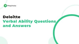 Deloitte English Verbal Ability Questions and Answers [upl. by Berri543]