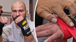 LOCKER ROOM  Artem Lobov BAREKNUCKLE HAND WRAPPING vs Paulie Malignaggi [upl. by Yenots]