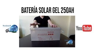 Batería Solar GEL 250Ah PlusEnergy  WccSolar [upl. by Bartley]