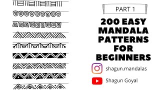 200 Easy Mandala Patterns for Beginners  Part 1  Mandala Art [upl. by Kina109]