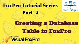 FoxPro Tutorial Series 5 Creating a Database Table in FoxPro [upl. by Sidras153]